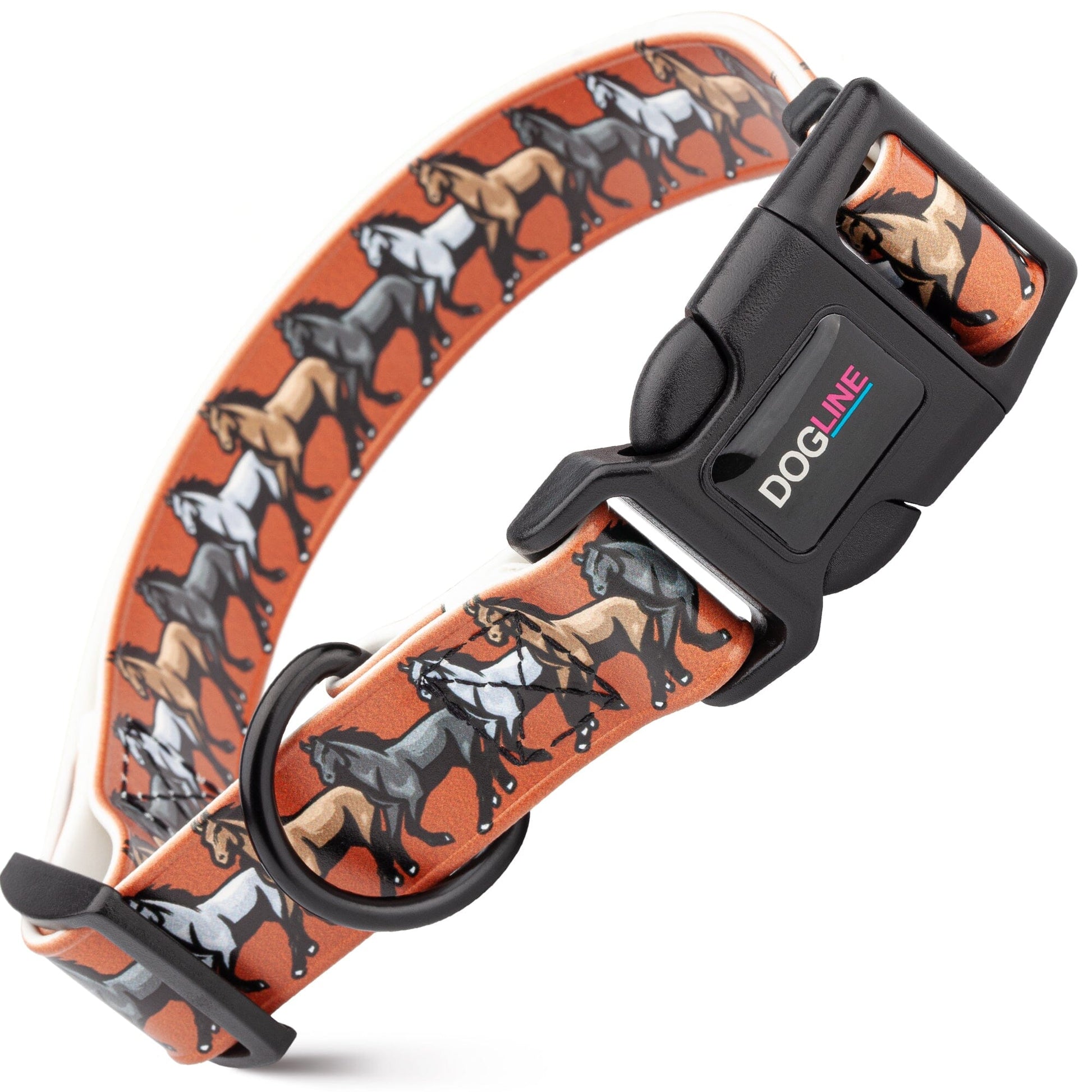 Dogline Biothane Full Color Design Printed Dog Collar with Quick Release Buckle