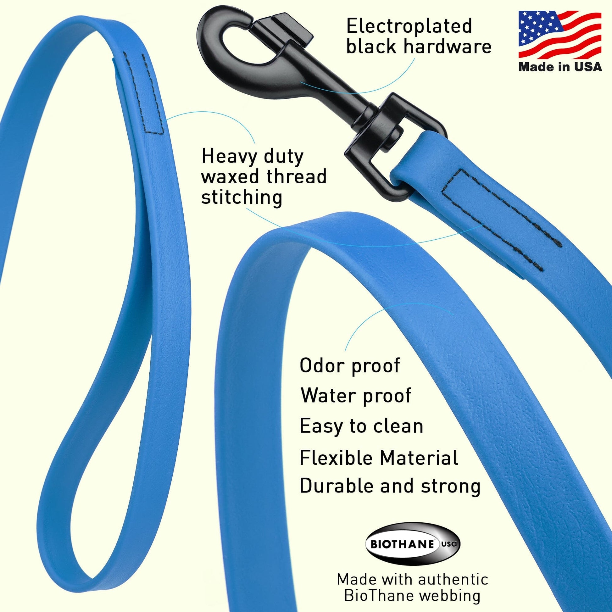 Biothane Waterproof Dog Leash 6 ft