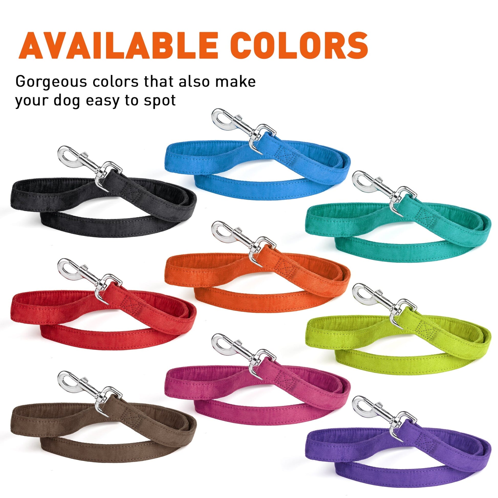 Comfort Microfiber Flat Dog Leash