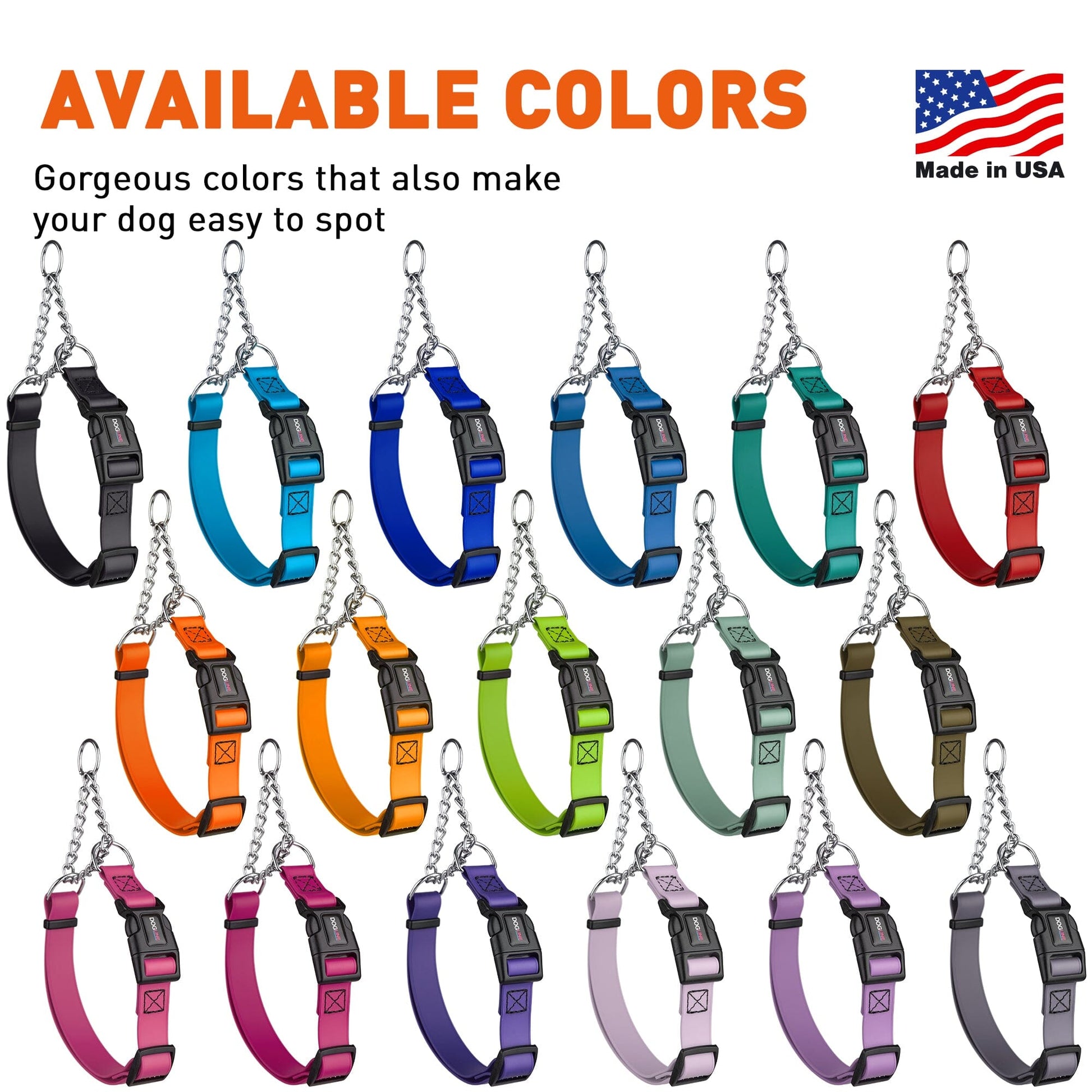 Biothane Adjustable Martingale Collar with Quick Release Buckle