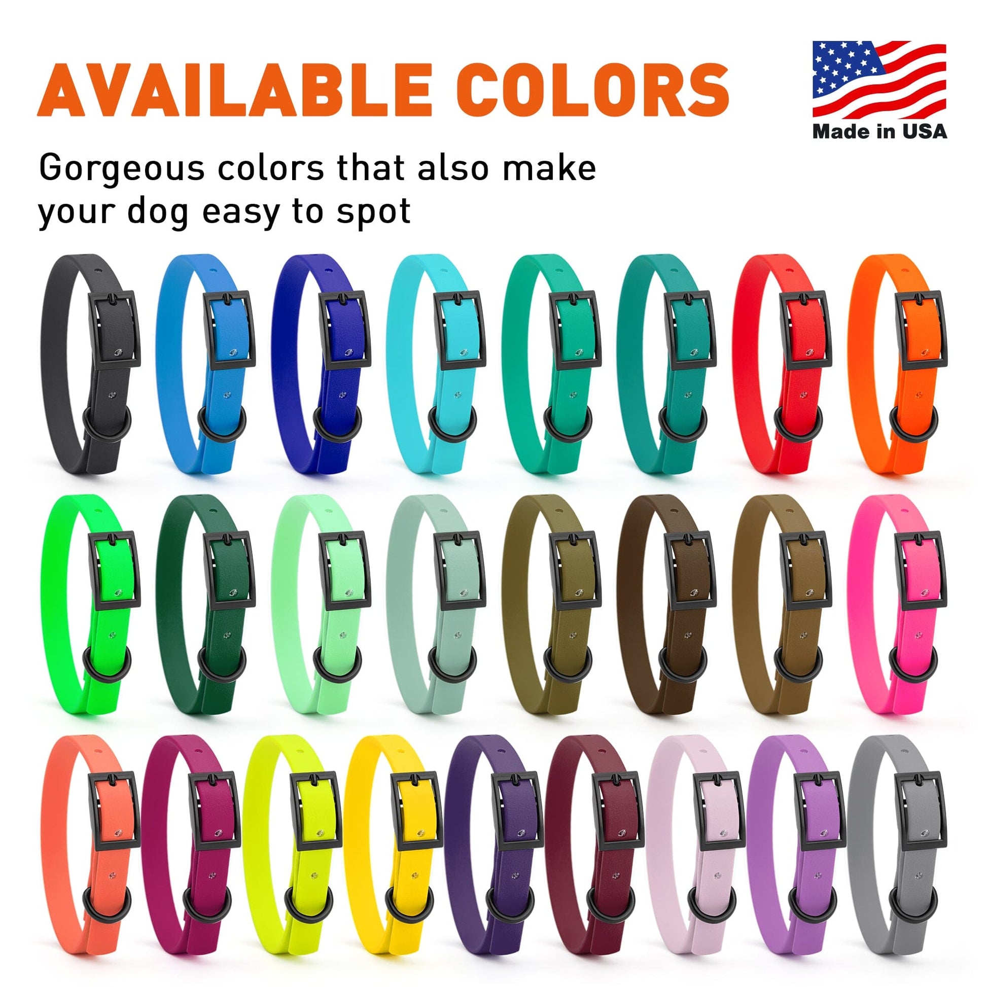 Biothane Waterproof Dog Collar - X-Small (9 to 12 inches)