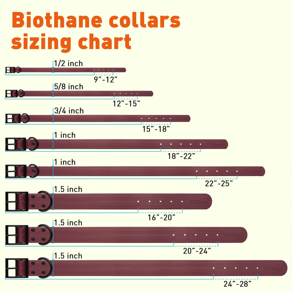 Biothane Waterproof Dog Collar - 1.5in Wide - XX-Large (24 to 28 inches)