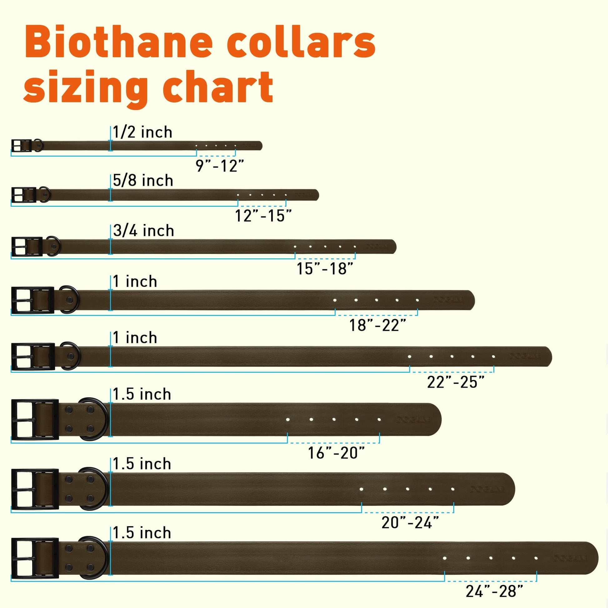 Biothane Waterproof Dog Collar - X-Large (22 to 25 inches)