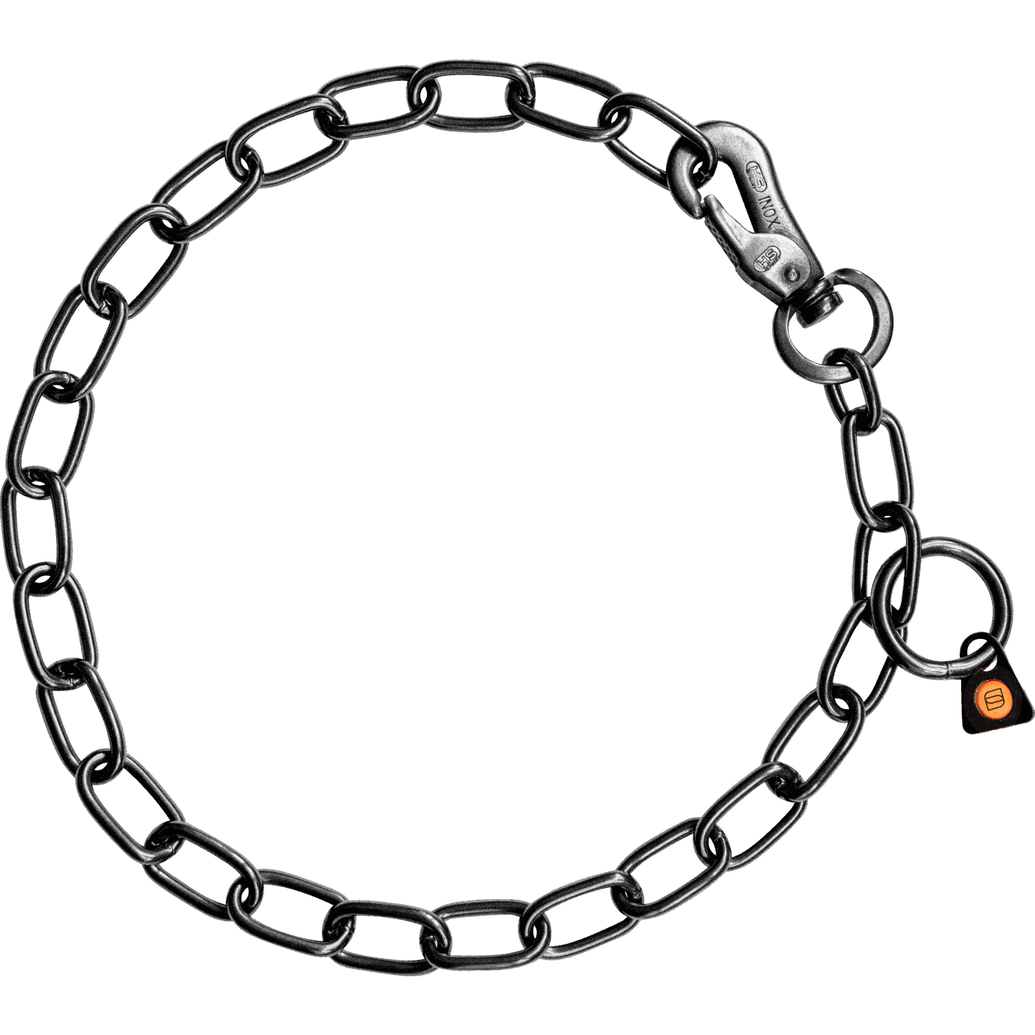 Herm Sprenger - Chain Collar with SPRENGER hook - Medium Links - Black Stainless Steel, 3 mm