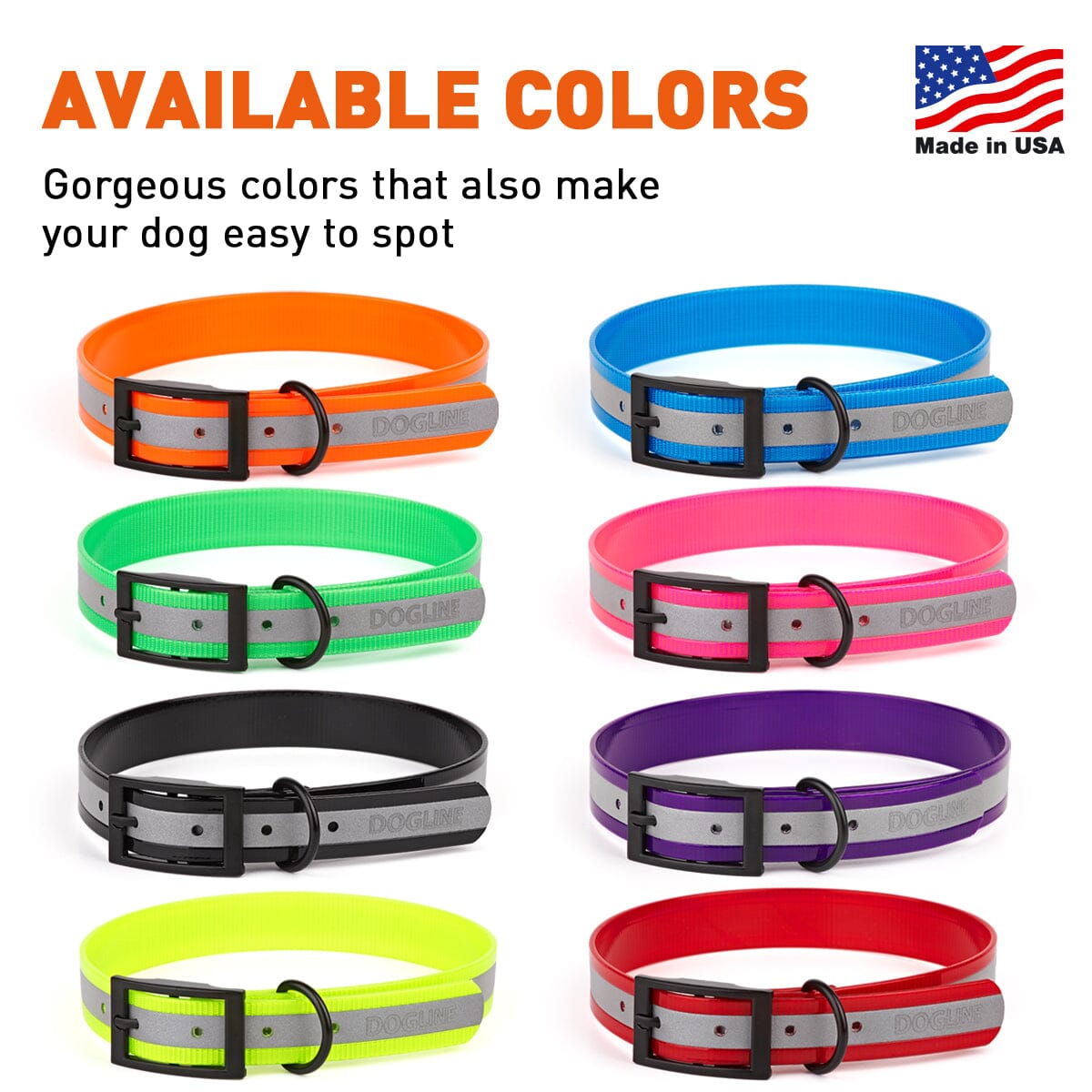 Biothane Translucent Reflective Dog Collar