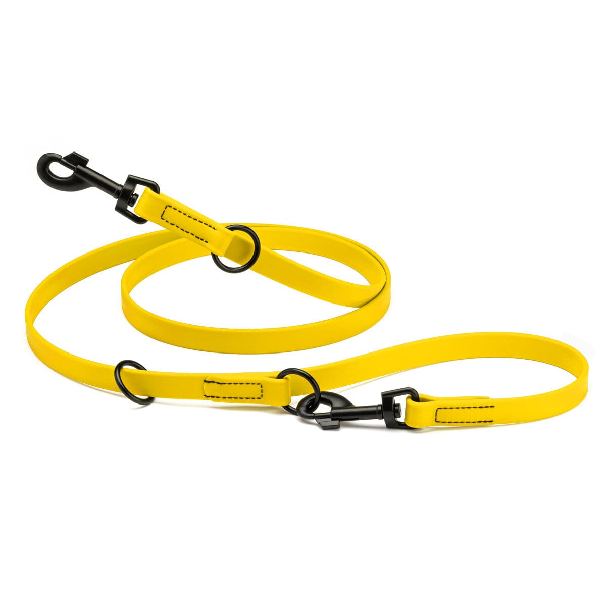 Biothane Adjustable Multi-Purpose Dog Leash with Black Hardware, 7FT