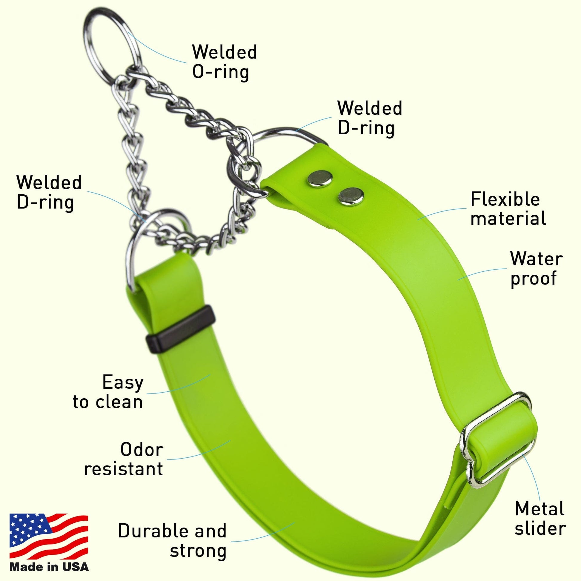 Biothane Adjustable Martingale Collar for Dogs