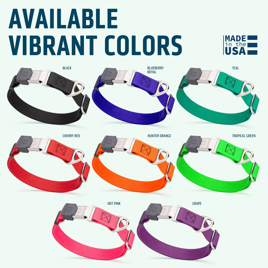 Dogline Pebble Emboss Biothane Dog Collar with Herm Sprenger Stainless Steel ClicLock Buckle