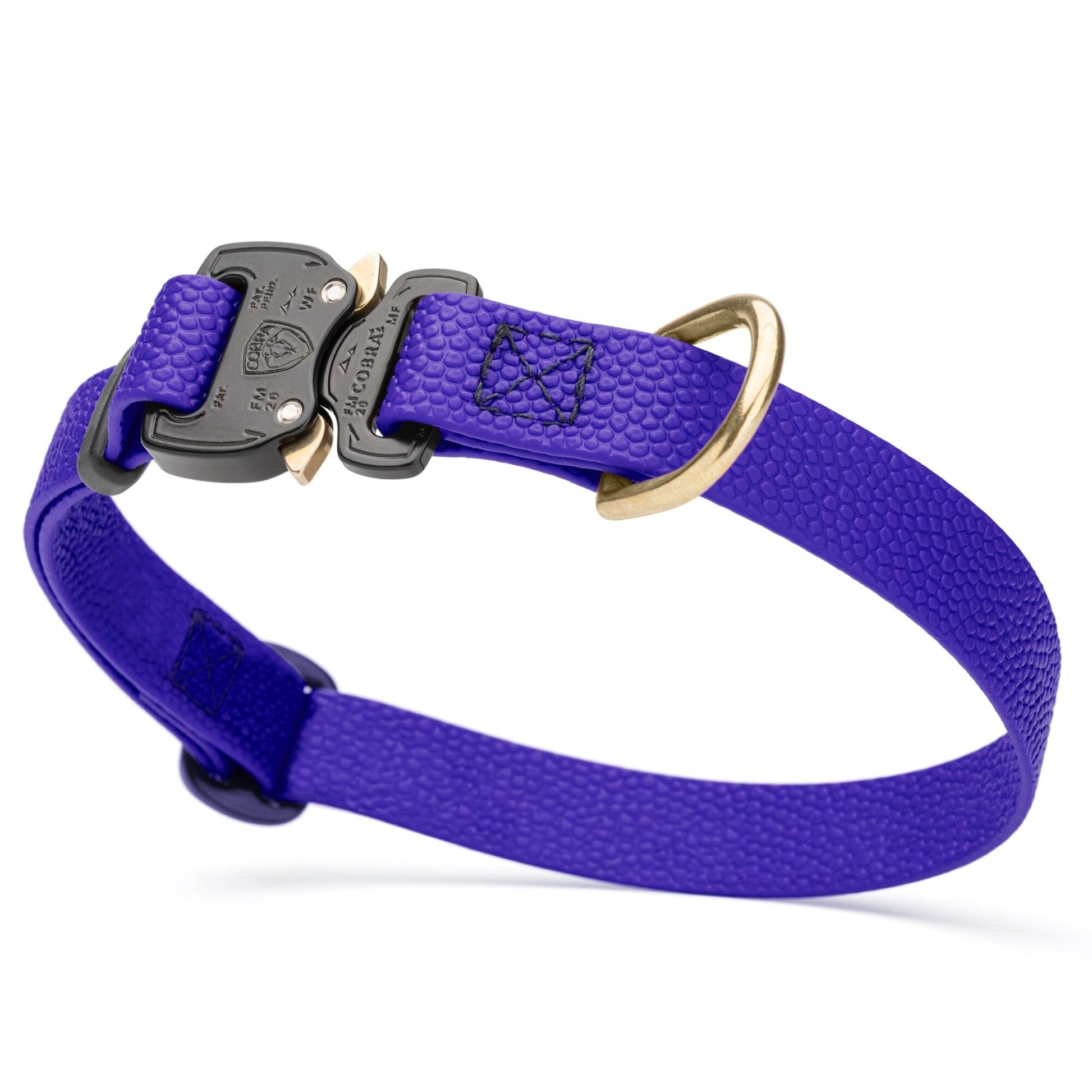 Dogline Pebble Emboss BioThane Dog Collar with Heavy Duty Cobra Buckle