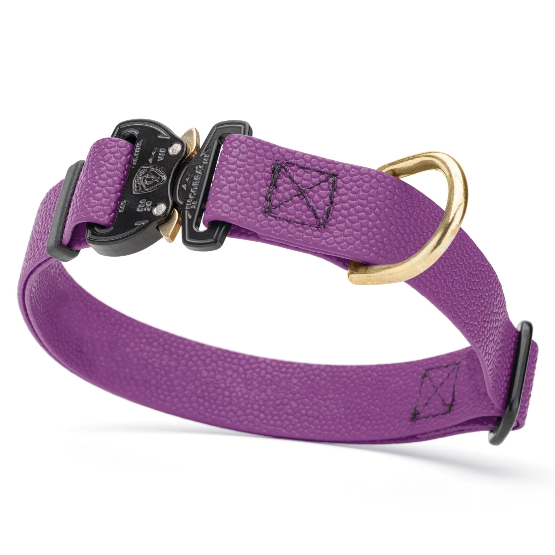 Dogline Pebble Emboss BioThane Dog Collar with Heavy Duty Cobra Buckle