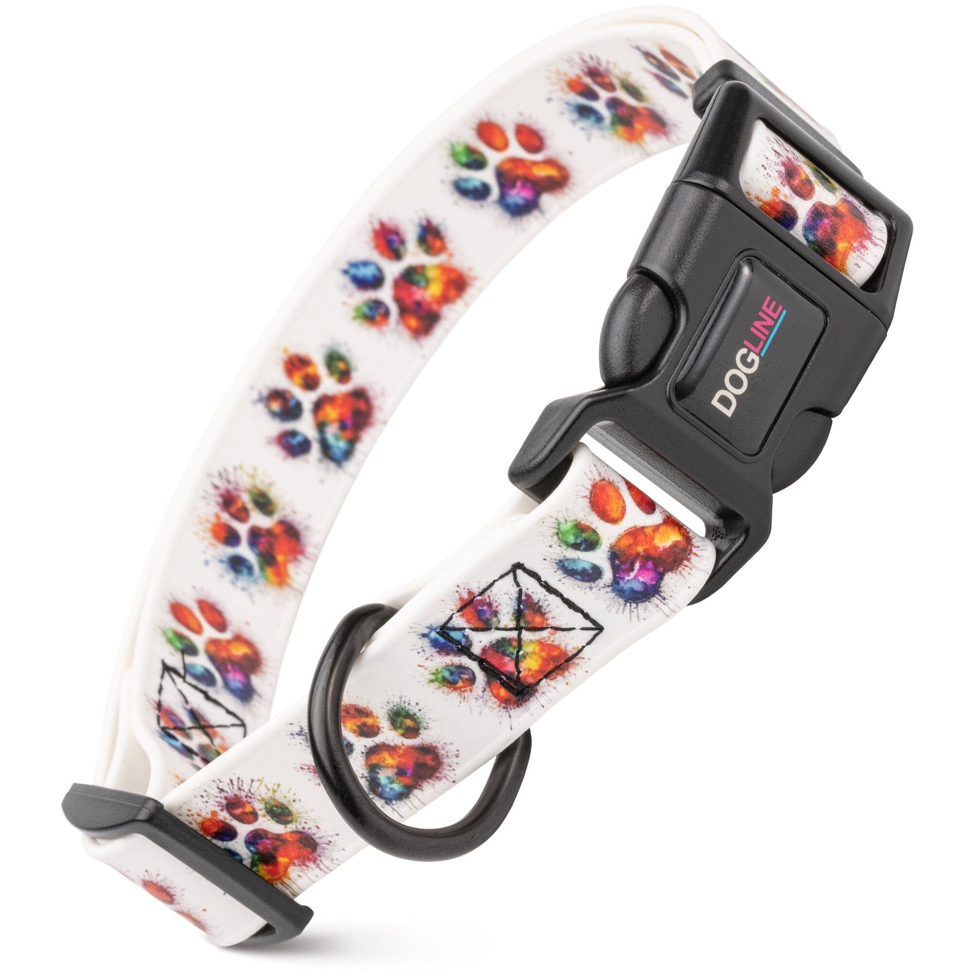 Dogline Biothane Full Color Design Printed Dog Collar with Quick Release Buckle