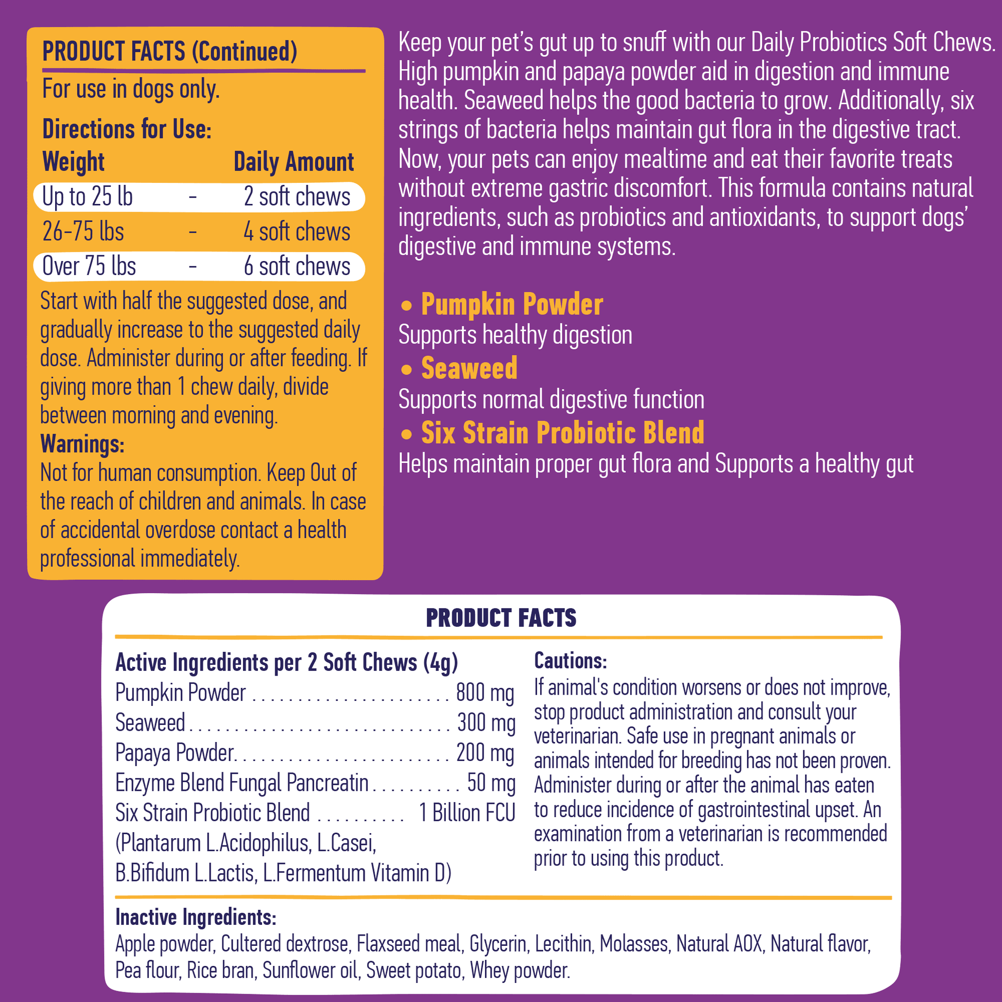 Daily Probiotic Blend For Dogs 9oz Jar (120 Count)