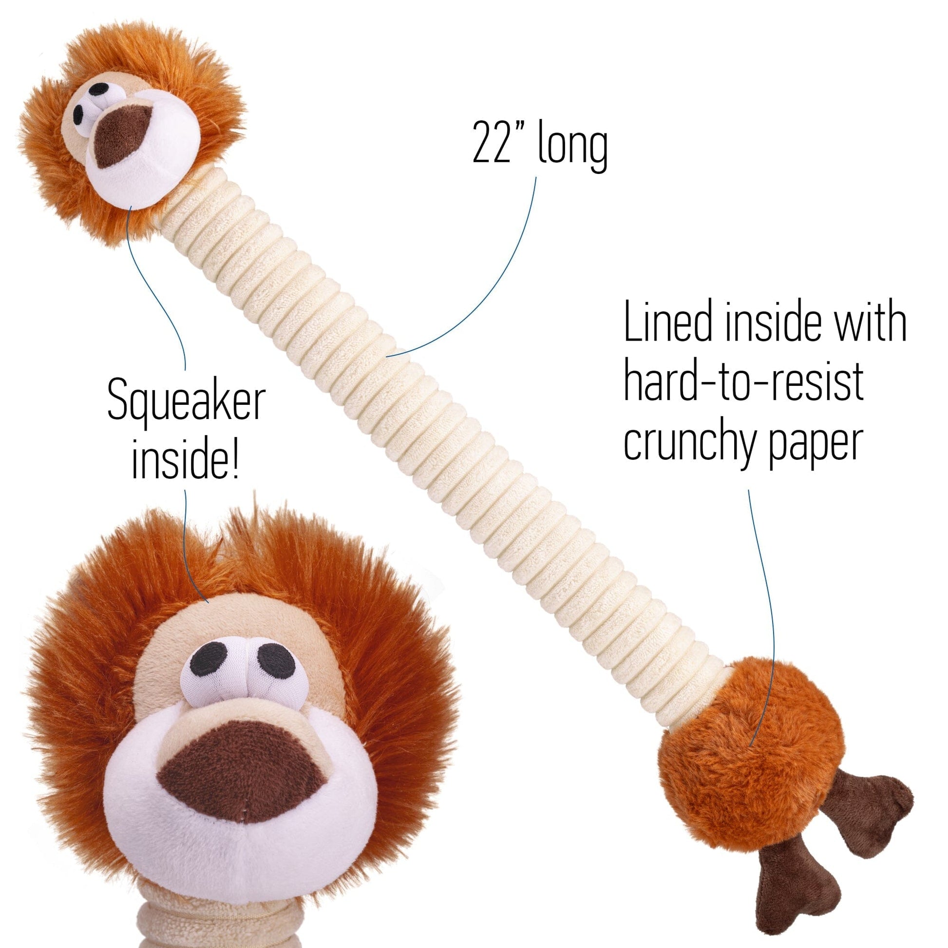 22" Long Plush Dog Toy