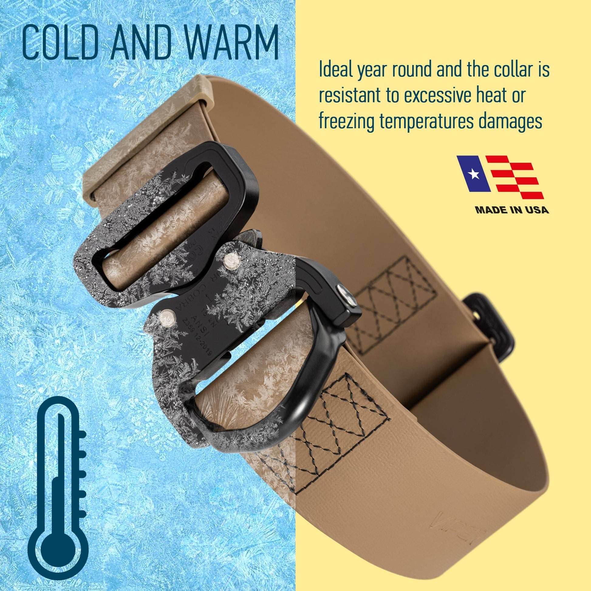 Viper BioThane Tactical Dog Collar with Cobra Buckle, 1.75" Wide