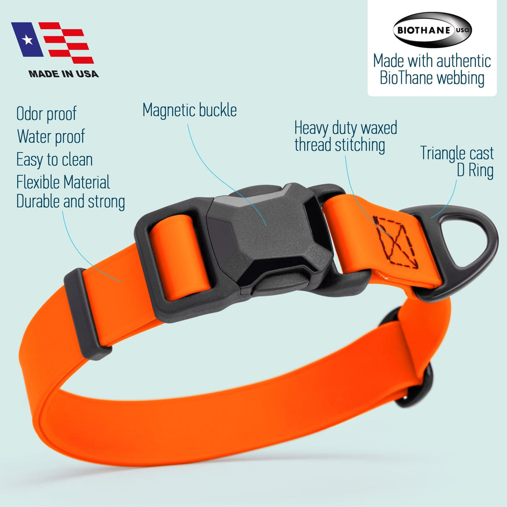 Biothane Waterproof Dog Collar with Magnetic Quick Release Buckle