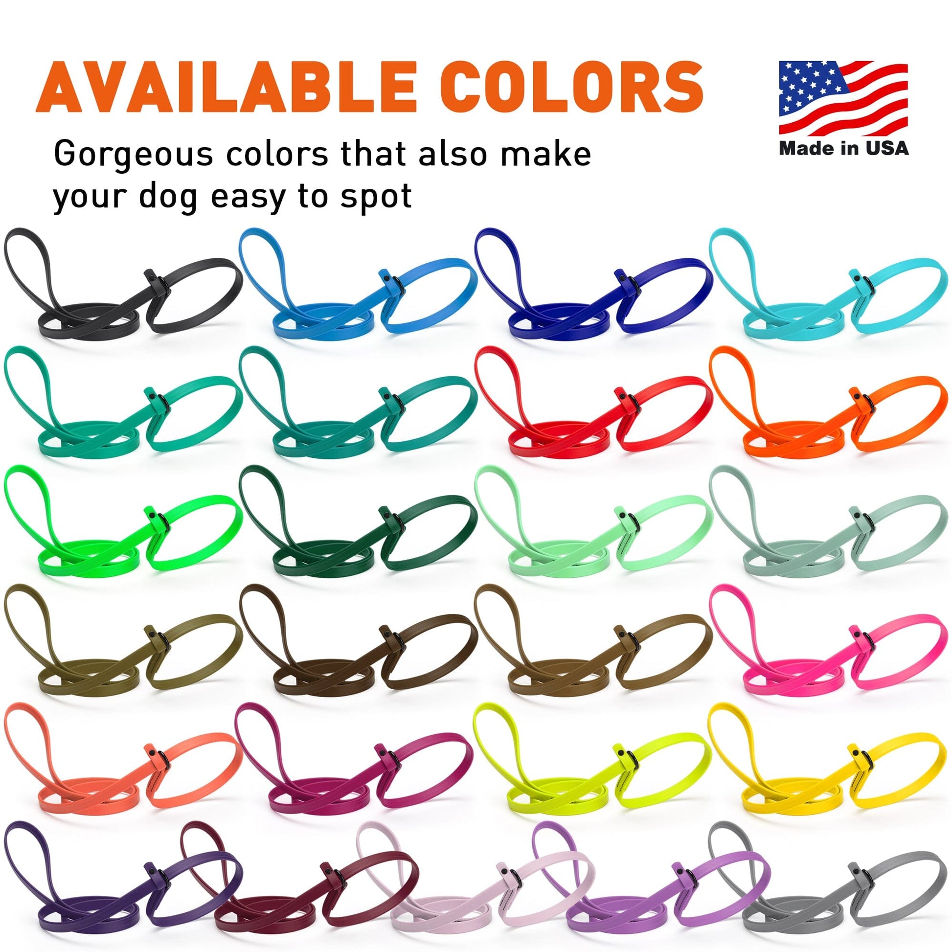 Biothane Slip Lead for Dogs, 5FT and 7FT